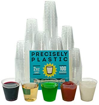 100 Clear Shot Glasses 2 oz Hard Plastic Disposable Cups Wine Party  Catering Bar
